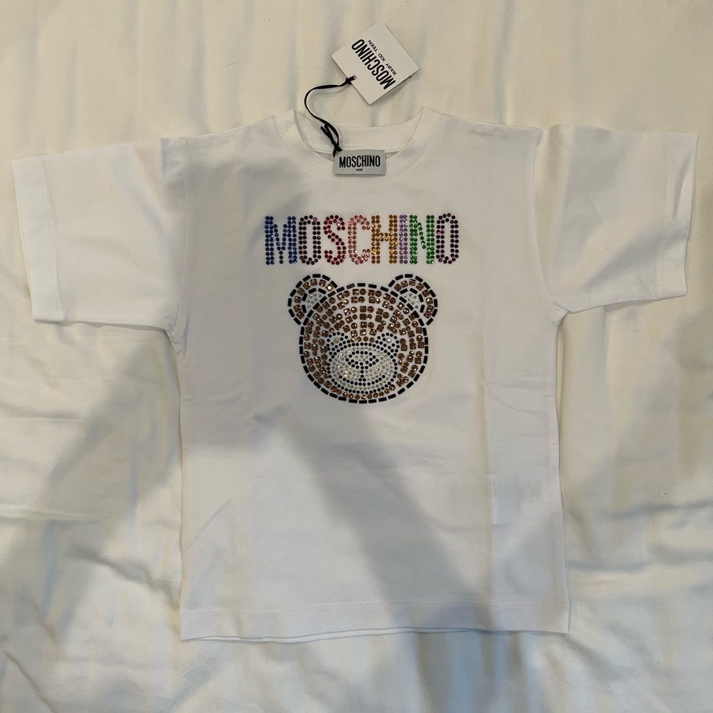 Moschino kids rhinestone bear t-shirt NWT